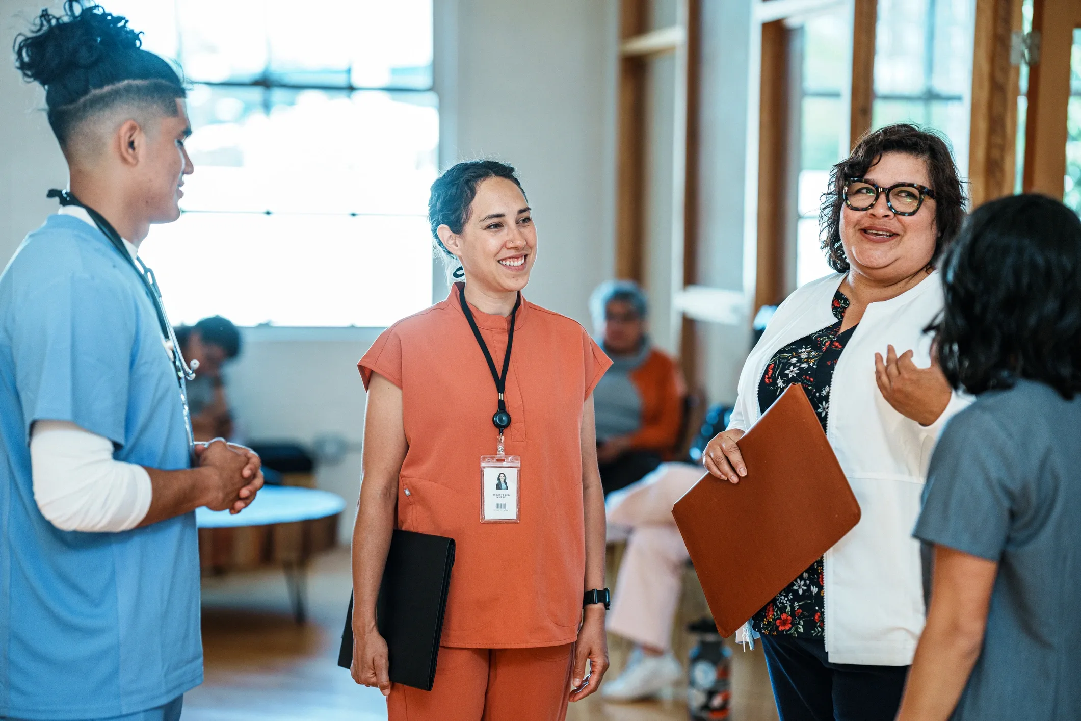 Healthcare professionals collaborating